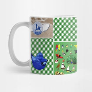 Bird Lovers Patchwork Pattern Mug